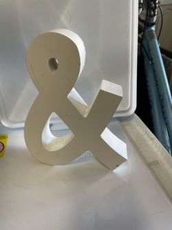 Home Or Office Decor Wooden "&". Sign Free Standing 