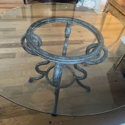 Dining Glass Round Table 4.5 Feet 