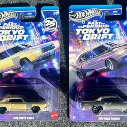 🔥 Hot Wheels Silver Series – Fast & Furious Tokyo Drift (25th Anniversary) 🔥 1970 Monte Carlo (3/5) + 1970 Road Runner (4/5)