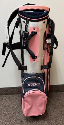 **NEW XXIO LADIES STAND BAG IN WHITE/NAVY/PINK