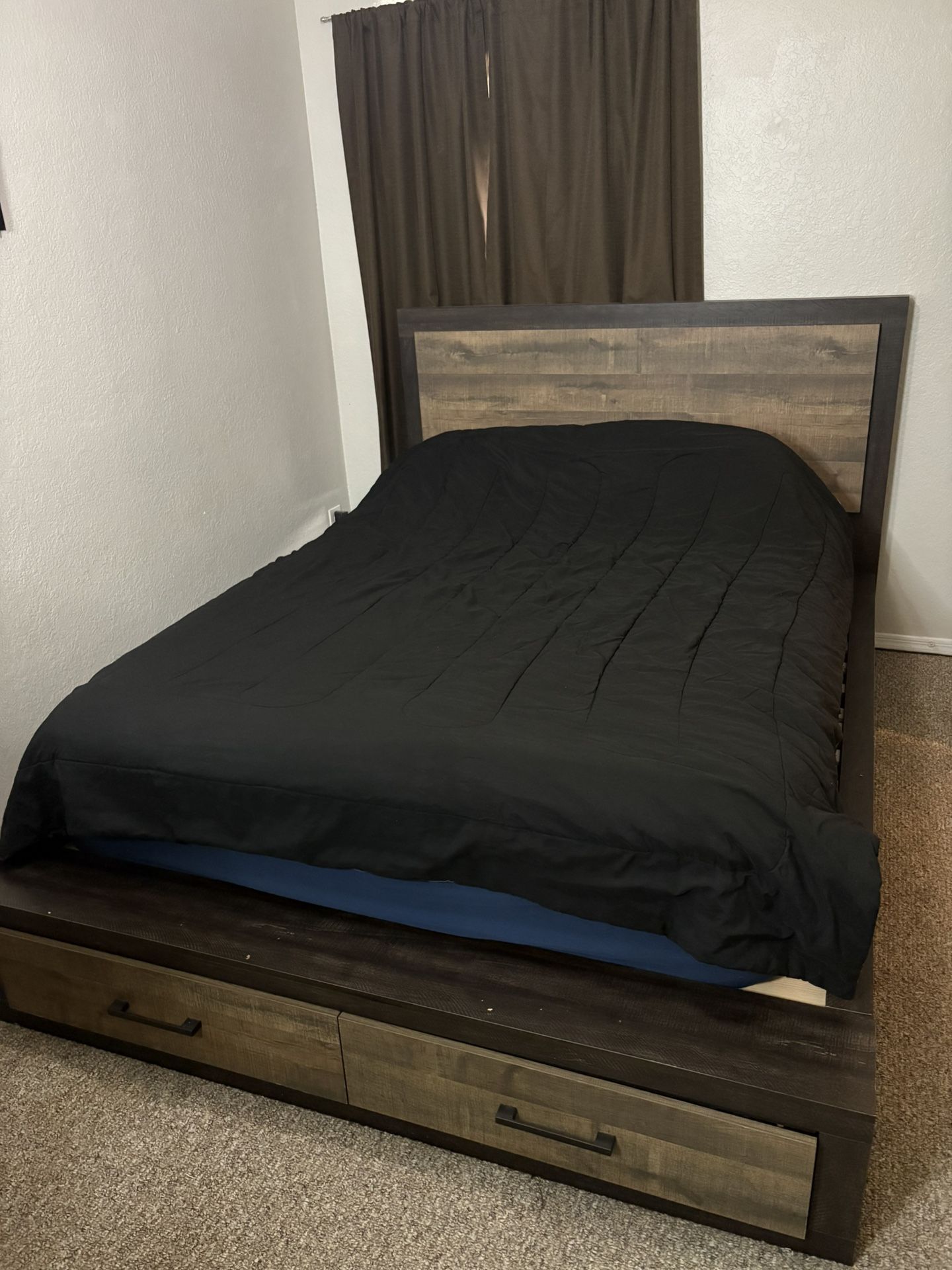 Queen Bed Frame With 1 Nightstand And Mirror