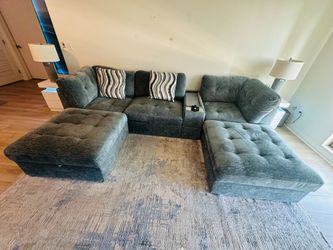 Modular sectional sofa set spa blue like new