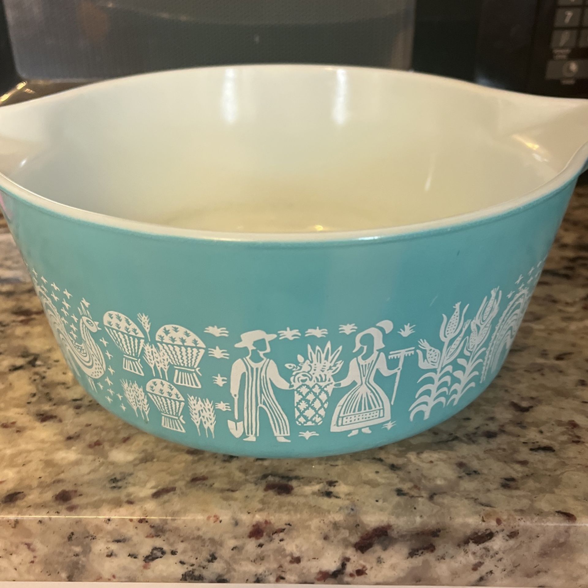 Vintage 60s Butterprint Pyrex Blue Amish Bowl