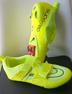 Nike SuperRep Cycle 2 Next Nature indoor cycling shoes in the "Volt" neon colorway, featuring a breathable mesh upper and adjustable https://offerup.c