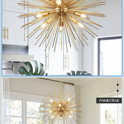 Gold sputnik chandelier 9- light