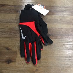 Nike Run Gloves Large Black And Red 