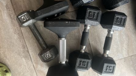 Set of dumbbells 25, 20s, 15 s