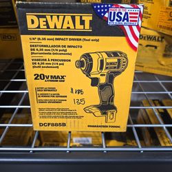 DEWALT 20V MAX* Impact Driver, 1/4-Inch, Tool Only (DCF885B), Yellow