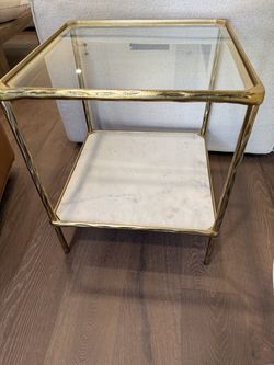 Gold Metal Square Side Table (1)
