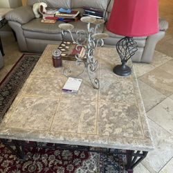 Coffee table and side