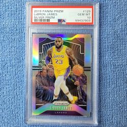 Lebron James 2019 Silver Prizm #129 Psa 10 Los Angeles Lakers 