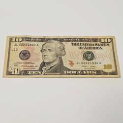Birthday Note 2009 $10 Bill (VIEW IMAGE)