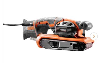 RIDGID 6.5 Amp Corded 3 in.W x 18 in.L Heavy-Duty Variable Speed Belt Sander with AIRGUARD Technology