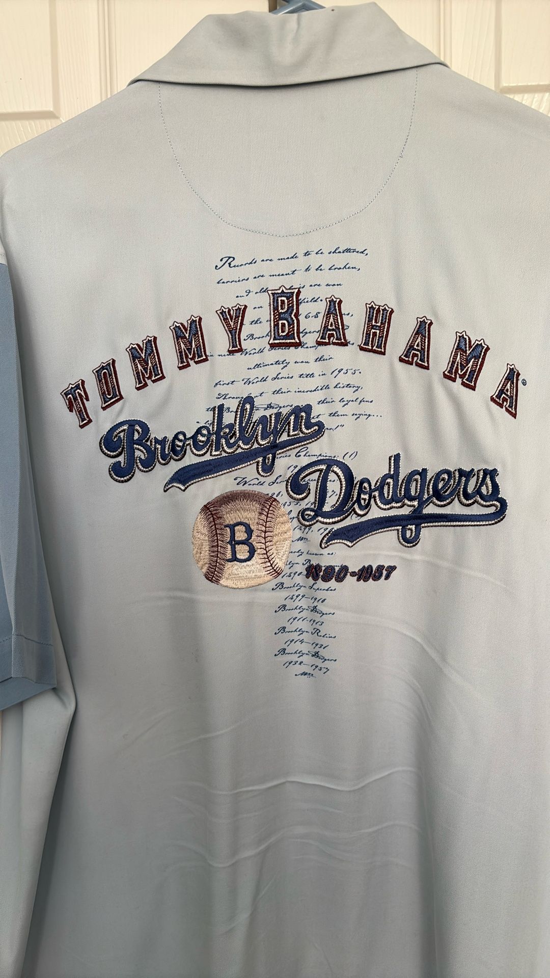 Large Tommy Bahama Brooklyn Dodgers Shirt