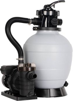 13 Inch Sand Filter Pump for Above Ground Pools with 3420GPH, 3/4 HP Pool Sand Filter with 6-Way Valve, for Pools About 10506GAL, Timer, 120V with GFC