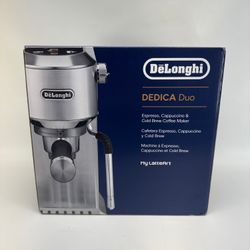 New DeLonghi Dedica Duo Espresso, Cappuccino & Cold Brew Coffee Maker EC890M