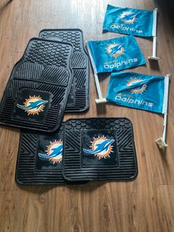 Car floor mats and flags