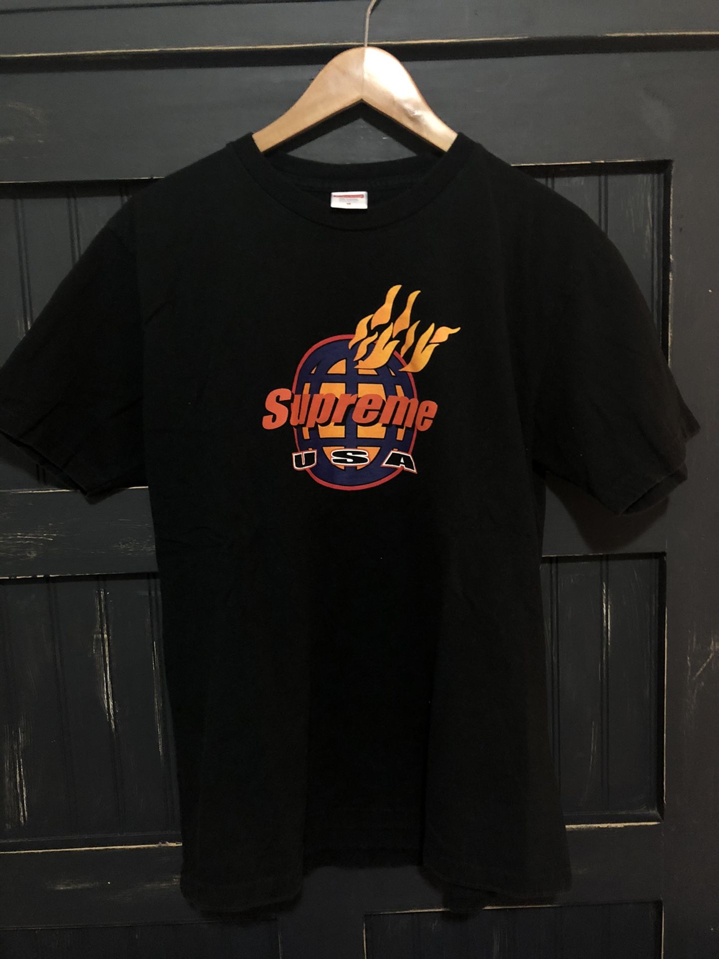 Supreme Fire Logo Tee Black