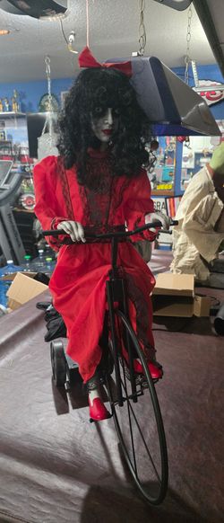 Halloween Creepy Girl On Tricycle