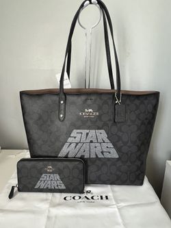 Star Wars X Coach Town Tote In Signature Canvas With Motif And Matching Wallet 