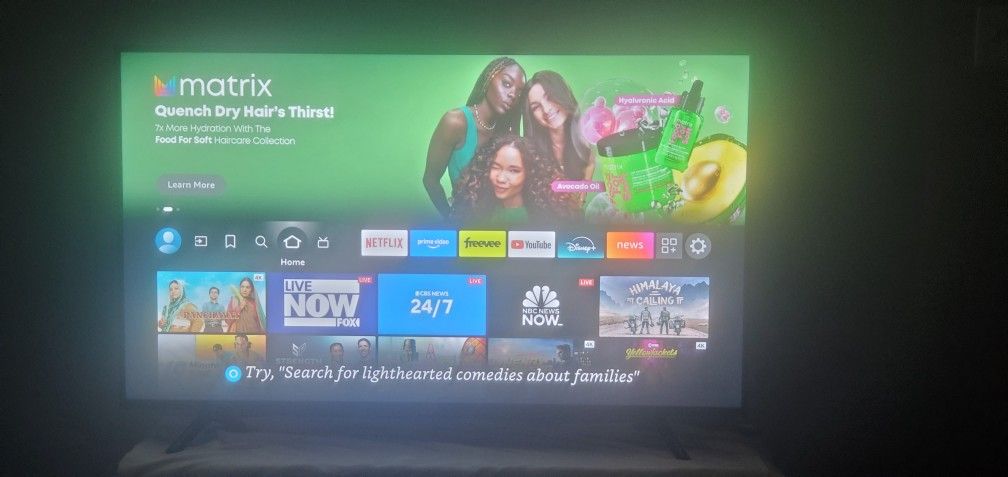 56' Amazon Fire TV  brand new ..plus Ikea TV stand