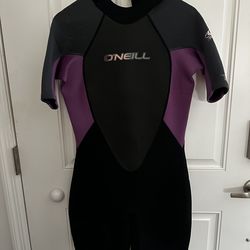 O’Neill Size 14 Women’s Short Sleeve Wetsuit (Purple and Black)