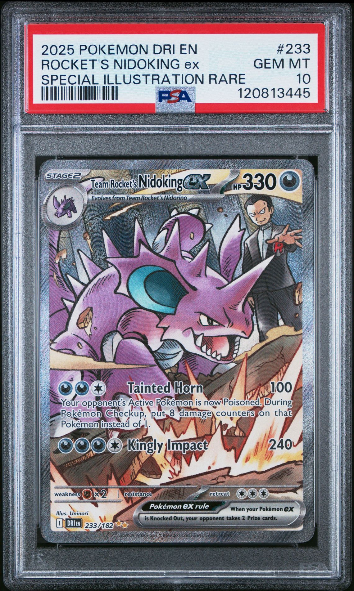 Team Rocket's Nidoking EX 233/182 PSA 10 DRI EN-Destined Rivals / Pokemon TCG