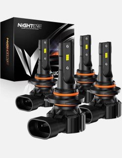 4-Pack Nighteye 9005/HB3 & 9006/HB4 LED Light Bulbs 100w 24000LM 6500K Whiteo