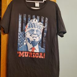 Donald Trump 'Murica America Size Medium Graphic T Shirt Black Bandana Delta Pro Weight 