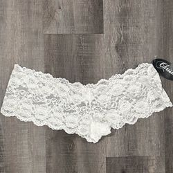 New Women’s Size XL Christies White Stretch Lace Hipster Panties Underwear