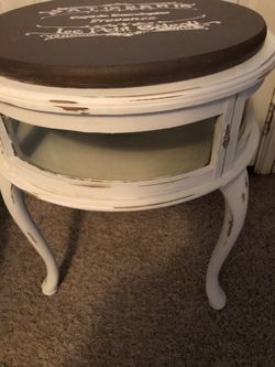 Distress Antique Curio Table