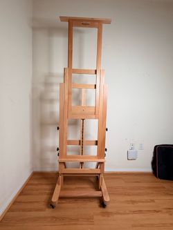 MEEDEN Deluxe Heavy Duty H-Frame Artist Easel on Wheels - Like New