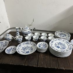 47 Pc Blue Danube Blue And White Japanese Porcelain Set