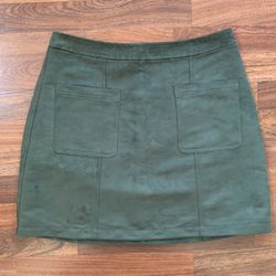 Old Navy Women's Size 10 Dark Green Velvet (Polyester) Short Skirt
