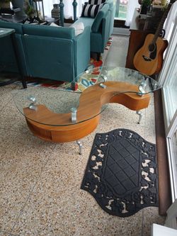 S Shaped Glass Coffee Table
