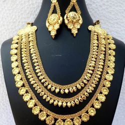 22K Gold Plated Necklace Set For Women