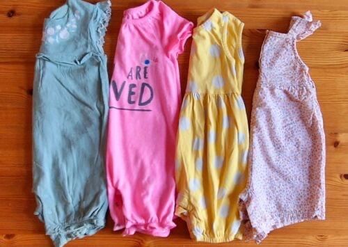 Baby Girls 12-18 Months Playsuits Jumpsuits Bundle Short Sleeve Ruffle
