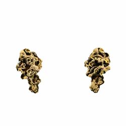 Men’s 10k Yellow Gold 1” Inch Nugget Shaped Stud Earrings GP3101812