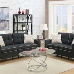 Brand New Black Sofa And Love Seat