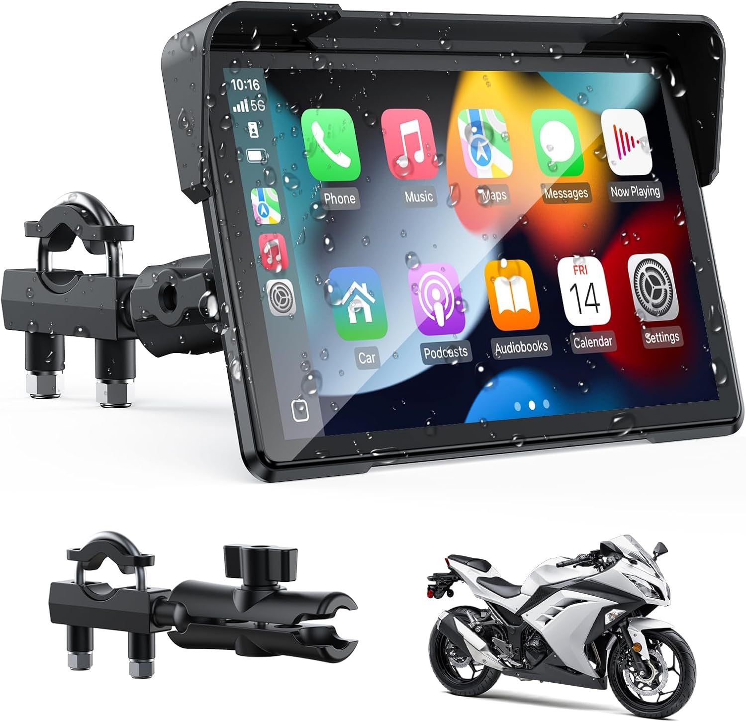 ‼️NEW‼️ 7” VOLAM Wireless Motorcycle CarPlay Screen – IP67, Anti-Glare, GPS, Dual Bluetooth(90645)