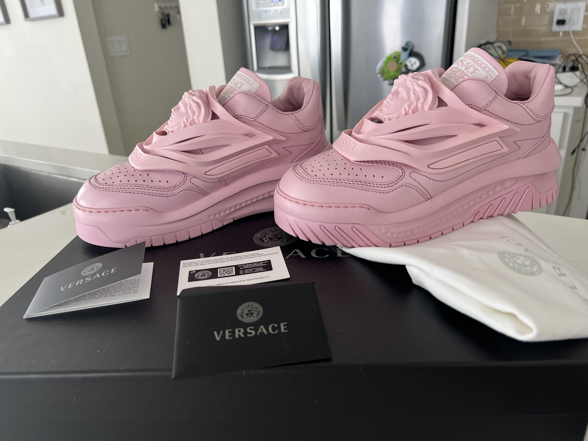 Brand New With Defect ( See Description) Versace Pink Odissea Sneakers 8/38 