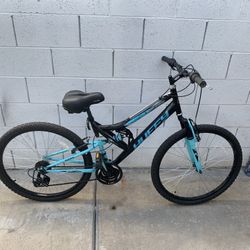 HUFFY Bike Bicycle 26inch Wheels- 18 Speeds- Full Suspension-  New Seat And New Inner Tubes- Ready To Ride 