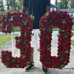 Marquee Numbers With Roses