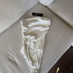 Fashion Nova White Tube Top Bodysuit