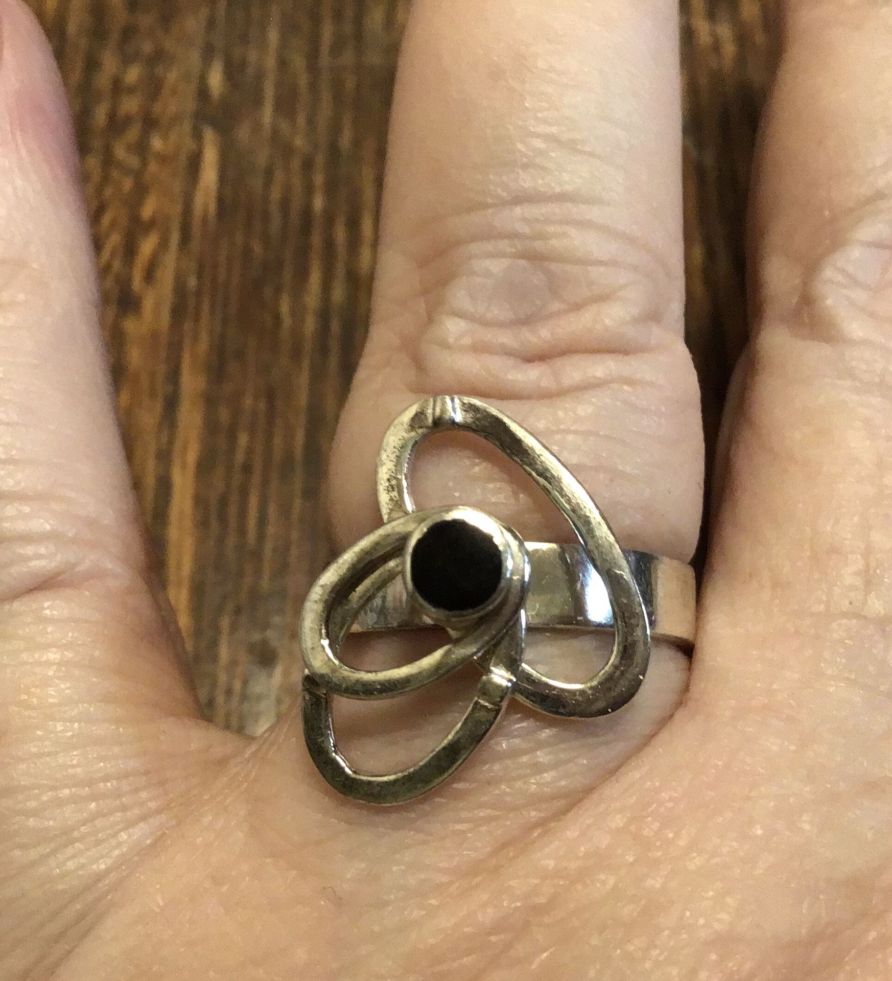 Sterling Black Onyx motion Ring Size 5 ring