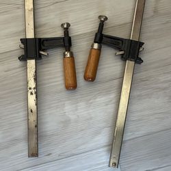 2 Steel Bar Clamps, 12 Inch Size