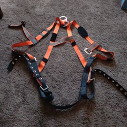 AFP Full-Body Safety Harness 3D-Ring w/Padded Shoulder & Back Support, Tongue Buckle

