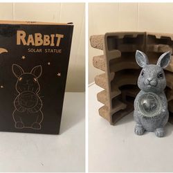 Rabbit with Solar Lantern Garden Statues