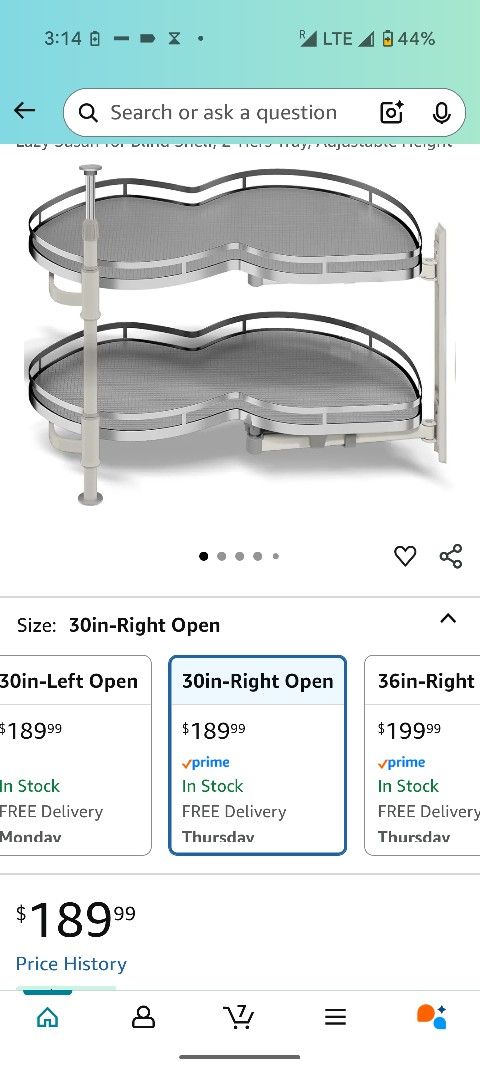 Blind Corner Cabinet Pull Out Organizer, Soft Close Swing Right Pull Out Cabinet Organizer 30inch, Corner Cabinet Lazy Susan for Blind Shelf, 2 Tiers 