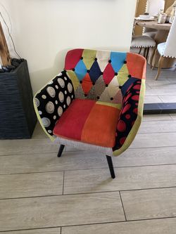 Decorative multicolored accent chair